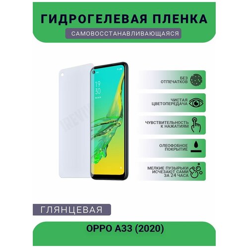 Гидрогелевая защитная пленка для телефона OPPO A33 (2020), глянцевая пленка защитная гидрогелевая krutoff для oppo a33 2020 задняя сторона металл гранж