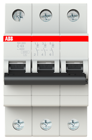 ABB Выключатель автоматический 3-полюсной SH203 C63