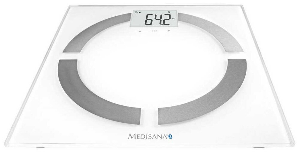 Весы напольные электронные Medisana BS 445 Connect макс.180кг белый/серебристый - фотография № 2