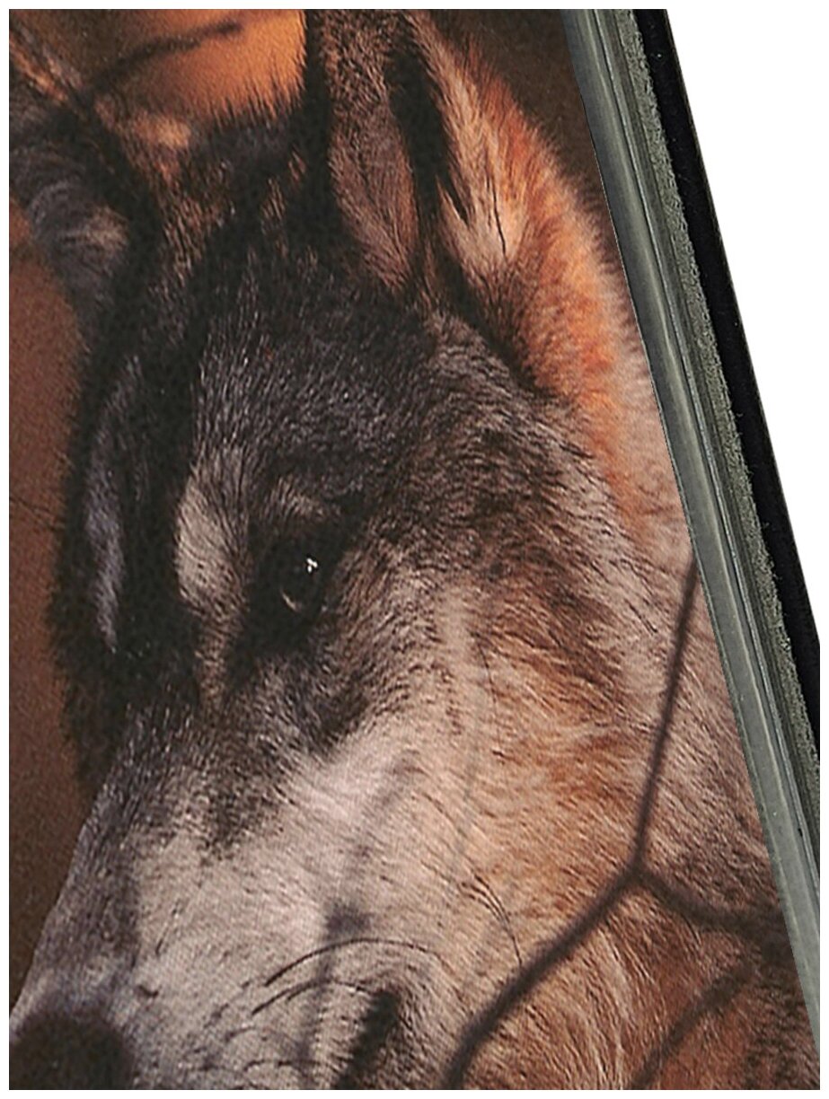Чехол-книжка на Apple iPhone 8 Plus / 7 Plus / Эпл Айфон 7 Плюс / 8 Плюс с рисунком "Красивый волк" черный