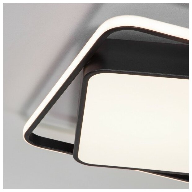 Светильник потолочный светодиодный Eurosvet Jeremy 90254/1 с пультом управления, 17 м², регулируемый белый свет, цвет черный - фото №3