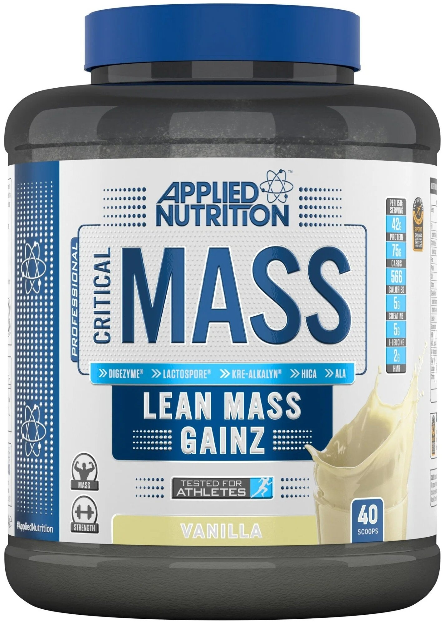 Гейнер Applied Nutrition CRITICAL MASS 2400 г, Ваниль