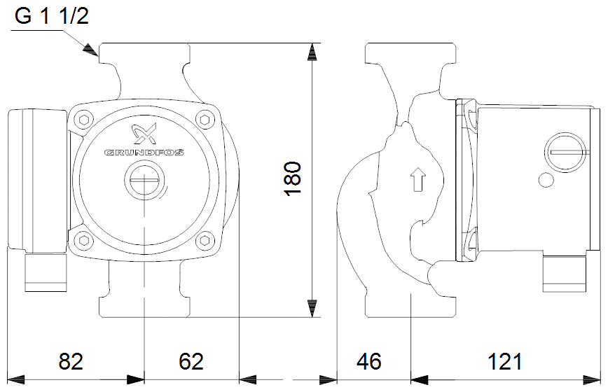 Циркуляционный насос Grundfos UPS 25-80 180 - фото №17