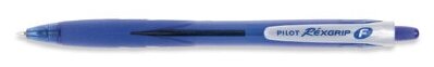 Ручка шариковая Pilot BPRG-10R-F-L Rex Grip, на масляной основе, автомат, цветной корпус, 0,7мм, синяя