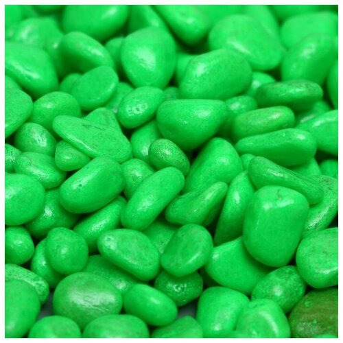 Грунт декоративный, флуоресцентный, зеленый, фр. 5-10 мм, 350 г декоративный наполнитель камни перламутровый зеленый 3 5 мм 100 г
