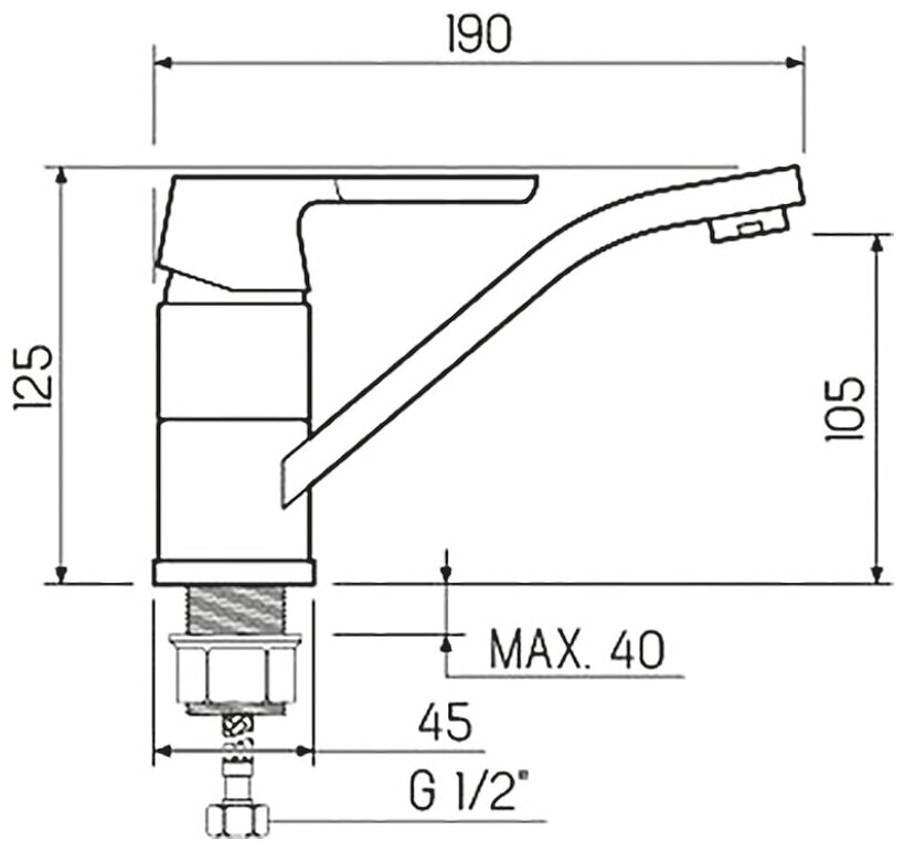 Смеситель для кухни ТМ РМС SL123W-004F-15 - фотография № 2