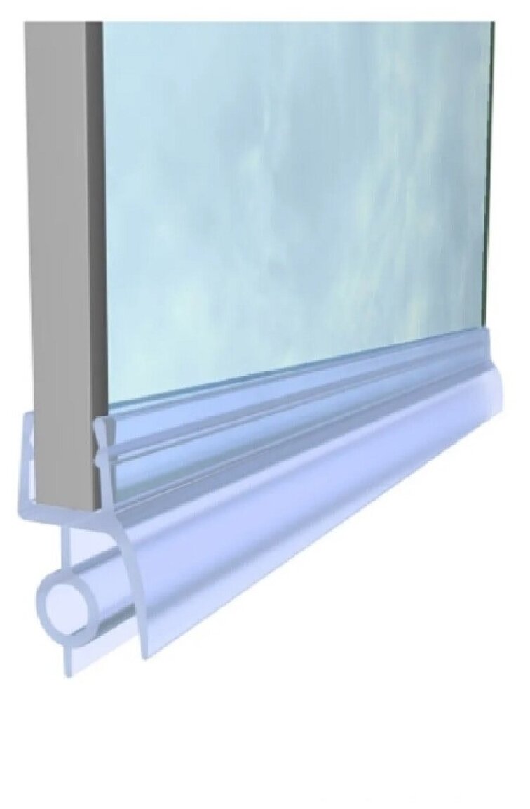 Уплотнитель нижний распашной двери для стекла 8 мм длина 110 см лепесток 10 мм с каплей прозрачный - фотография № 5
