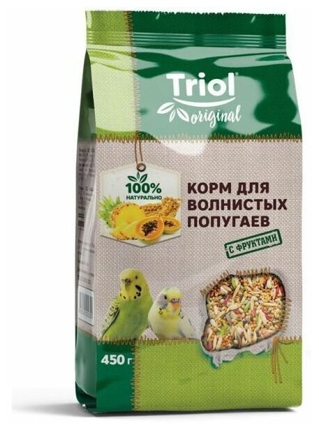 Корм для волнистых попугаев с фруктами TRiOL original 450г (2 шт)