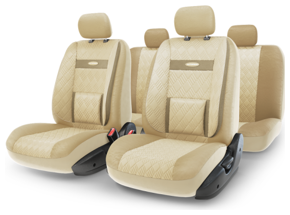 Авточехлы Autoprofi COMFORT, экокожа, светло-бежевый, размер М