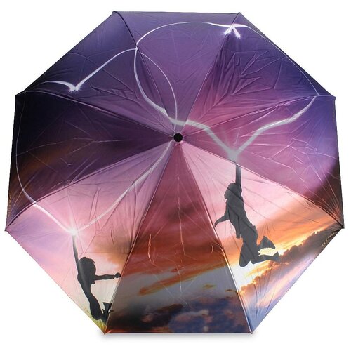 Зонт-трость Dolphin, механика, купол 107 см., 8 спиц, обратное сложение, чехол в комплекте, для женщин, фиолетовый
