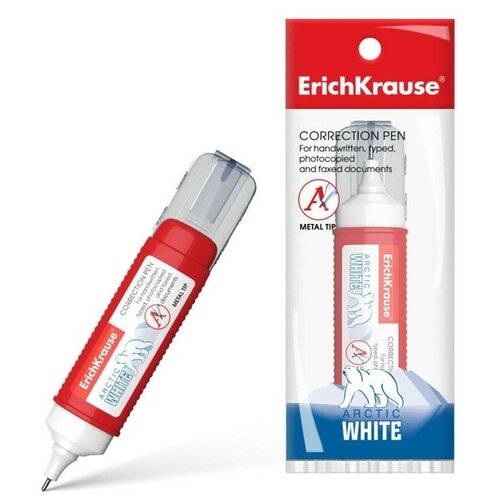 Ручка-корректор ErichKrause Arctic White, 12 мл, с металлическим наконечником