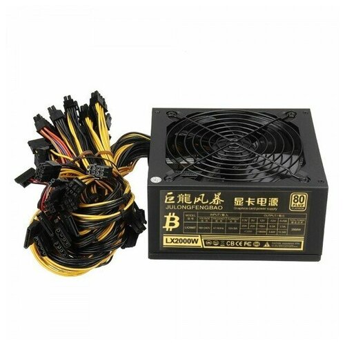 Блок питания для майнинга 2000W на 8 видеокарт для фермы серверный ATX LX2000W тихий 750000₽