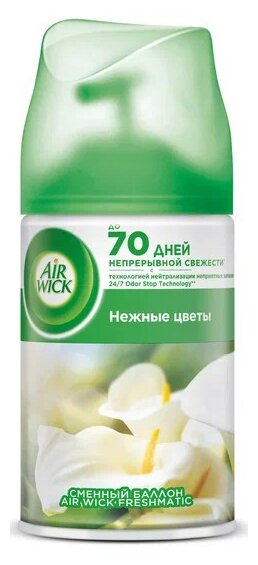 Сменный баллон к автоматическому аэрозольному освежителю воздуха Air Wick Freshmatic Нежные цветы освежитель воздуха 250 мл 1 шт.