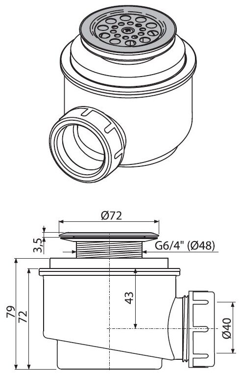 Сифон для душевого поддонa Alcaplast A46-50 - фотография № 6