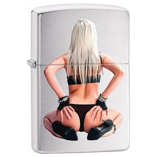 Зажигалка бензиновая Zippo 200 SITTING BLONDE Brushed Chrome