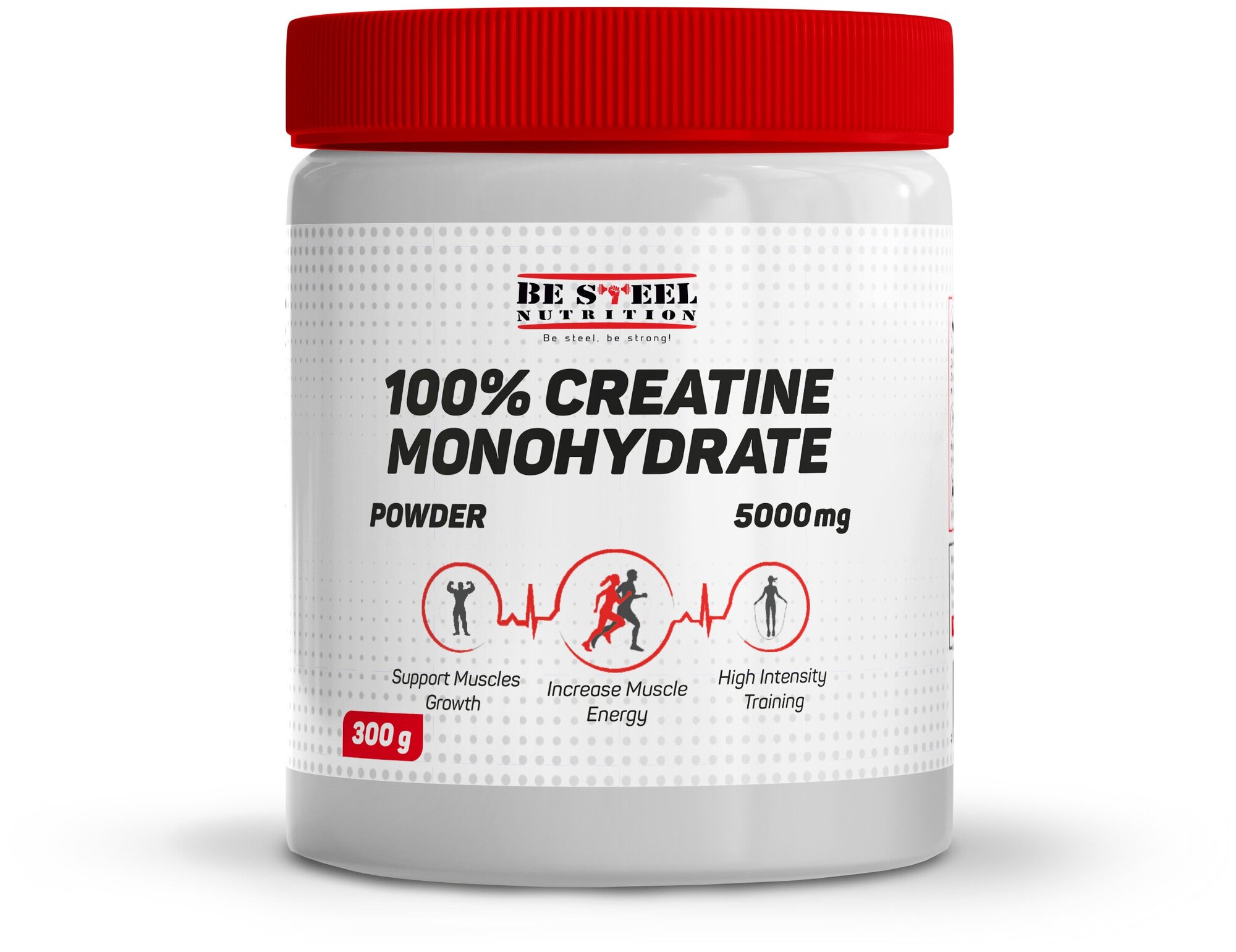 Креатин Be Steel Nutrition 100% Creatine Monohydrate 300г (натуральный)