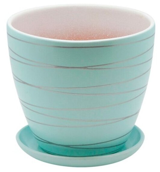 Горшок керамический с подставкой Engard 14 л голубой 145х145х13 см (BH-24-1)