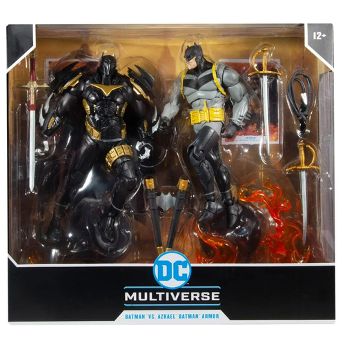 Набор коллекционных фигурок DC Multiverse Batman (Бэтмен) White Knight vs Azrael Batman Armor 18см