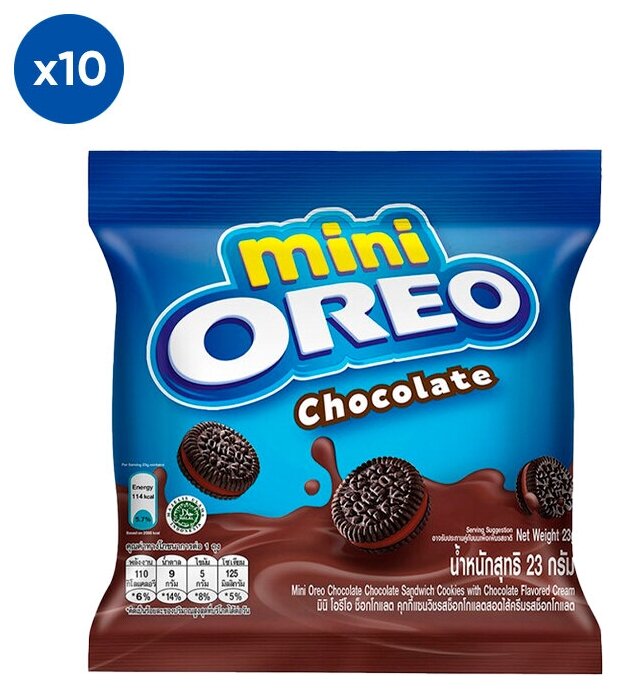 Печенье OREO Mini Chocolate с шоколадным кремом (Индонезия), 20,4 г (10 шт) - фотография № 2