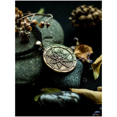 фото Подвеска/кулон/женская и мужская бижутерия на шею из нейзильбера и бронзы с узором алатырь strong bells