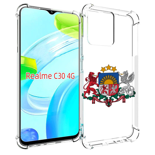 Чехол MyPads герб-латвии для Realme C30 4G / Narzo 50i Prime задняя-панель-накладка-бампер