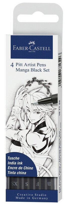 Набор капиллярных ручек Faber-Castell Pitt Artist Manga Black