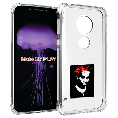 Чехол MyPads Playboi Carti - Whole Lotta Red для Motorola Moto G7 Play задняя-панель-накладка-бампер