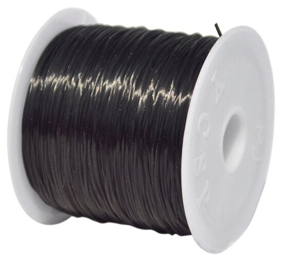 Нить-резинка (TPU) для бус/браслетов 0,8 мм, цвет: Черный, длина: 60 м
