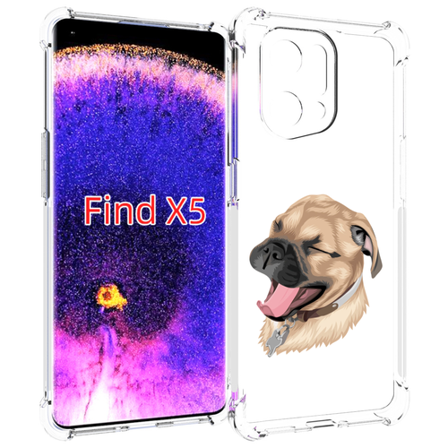 Чехол MyPads очень-довольная-собака для Oppo Find X5 задняя-панель-накладка-бампер