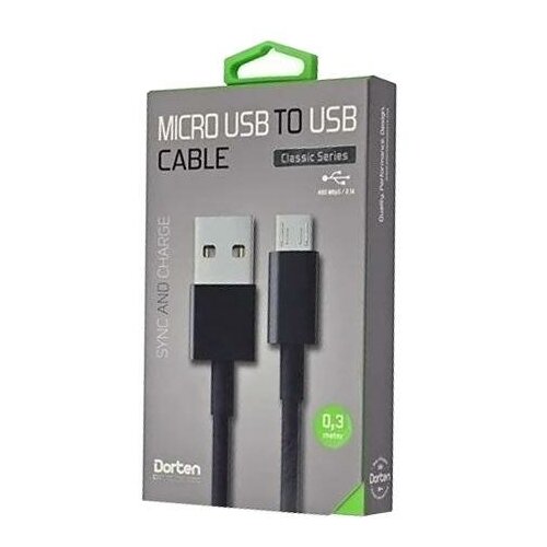 Кабель USB - micro USB Dorten 30см Classic Series черный