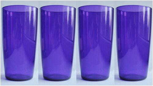 Бокалы 330 мл. для многоразового использования из Поликарбоната (плотного пластика) (фиолетовый 4 штуки)