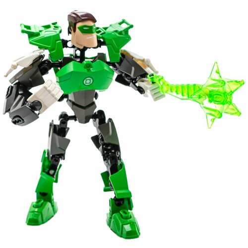 фото Конструктор для мальчиков dc super heroes "зеленый фонарь", робот игрушка, совместимый с бионикл и фабрика героев, шарнирный механизм jisi bricks (decool)
