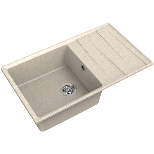 Мойка для кухни врезная 860*500мм чаша+крыло (бежевый) 860.328 ЭкоМ