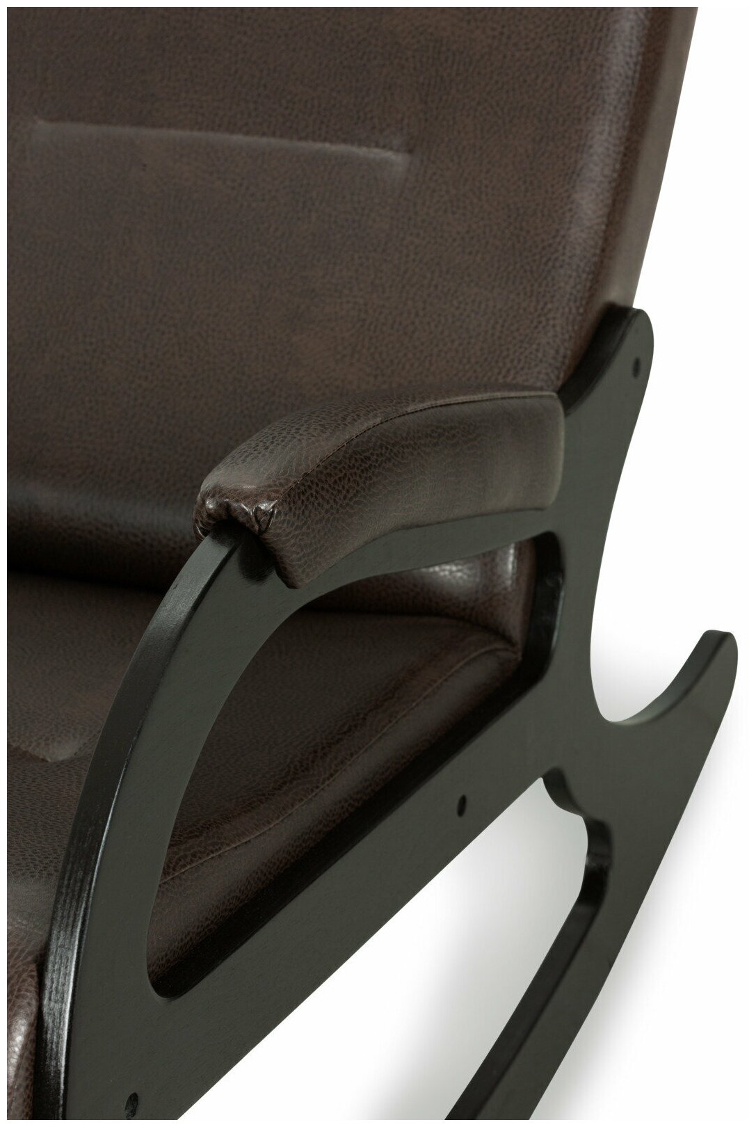 Кресло-качалка для дома Лидер ткань экокожа цвет темно-кориневый (07)