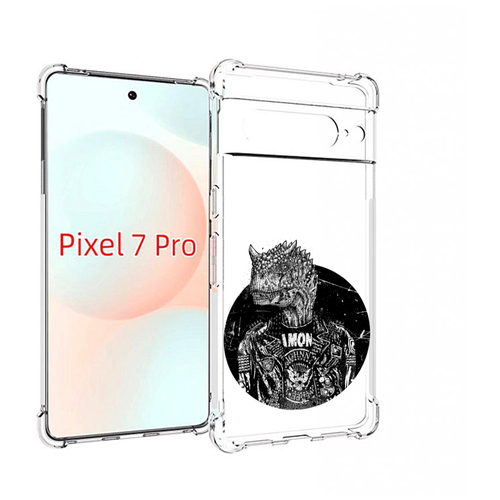 Чехол MyPads динозавр в куртке для Google Pixel 7 Pro задняя-панель-накладка-бампер