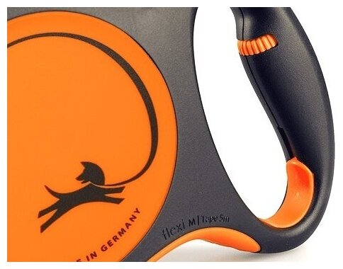 Поводок-рулетка Flexi Xtreme "Флекси Экстрим" L 5 м до 65 кг, черно-оранжевый - фотография № 7