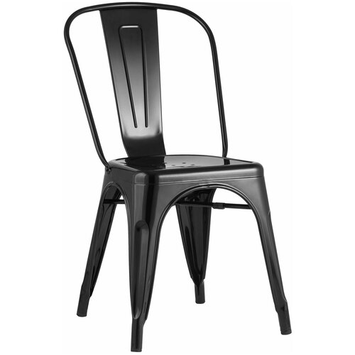 Стул STOOL GROUP Tolix черный глянцевый, экокожа, пластик, металл