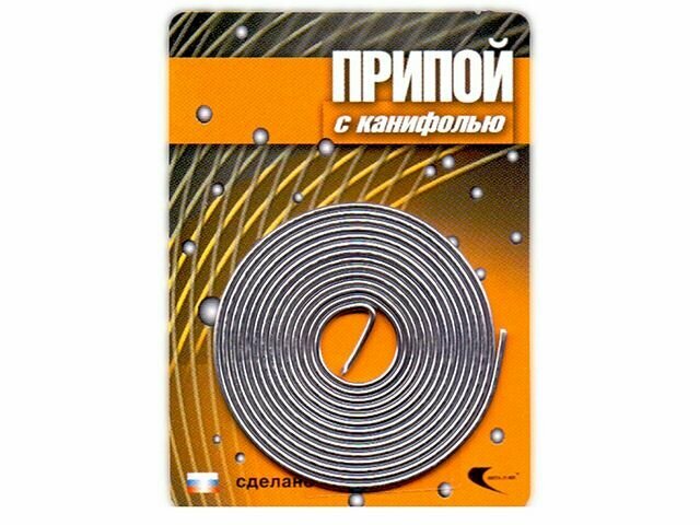 Припой ПОС 61 трубка, спираль ф1мм, с канифолью (длина 1м) (30305) (Векта) — фото 2