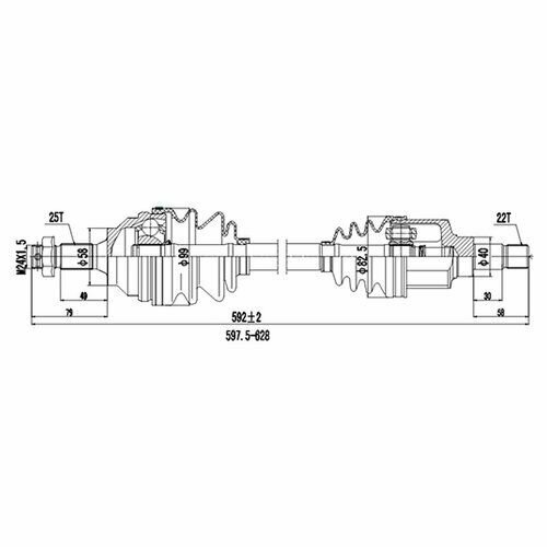 Вал приводной Dynamatrix-Korea DDS210204 для Citroen Xsara, Xsara Picasso