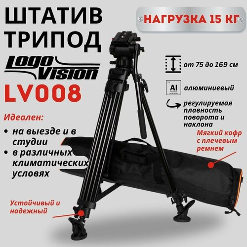 Logovision комплект SYSTEM LV008 штатив для фотоаппарата, для камеры, для съемки, для проектора, для света