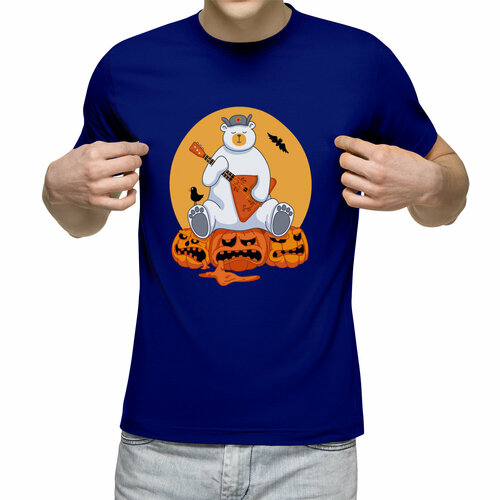 Футболка Us Basic, размер M, синий мужская футболка медведь с балалайкой l серый меланж