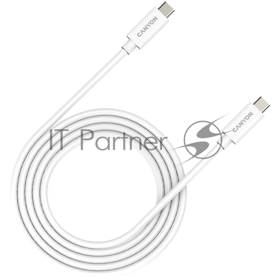 Кабель для зарядки и передачи данных Canyon UC-42 USB 4, USB Type-C - USB Type-C, 48В/5A (до 240W), 2м, Белый CNS-USBC42W - фото №3