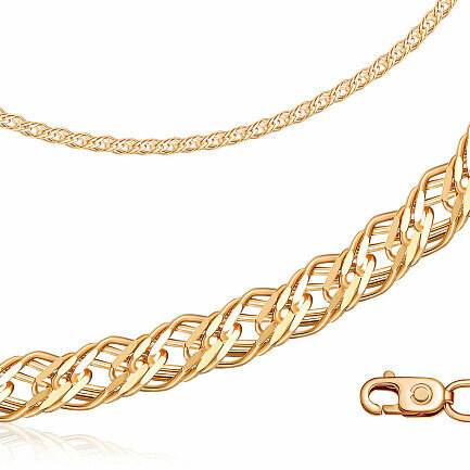 Золотой браслет Бронницкий ювелир 585 пробы, плетение тройной ромбо, алмазная грань ширина 6,09 гр 5 мм