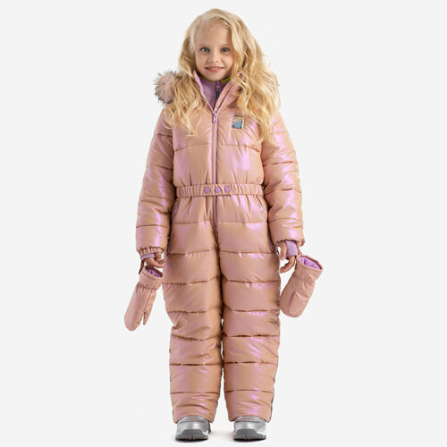 Комбинезон Kapika, зимний, ветрозащитный, утепленный, подкладка, светоотражающие элементы, для девочек, размер 92, бежевый