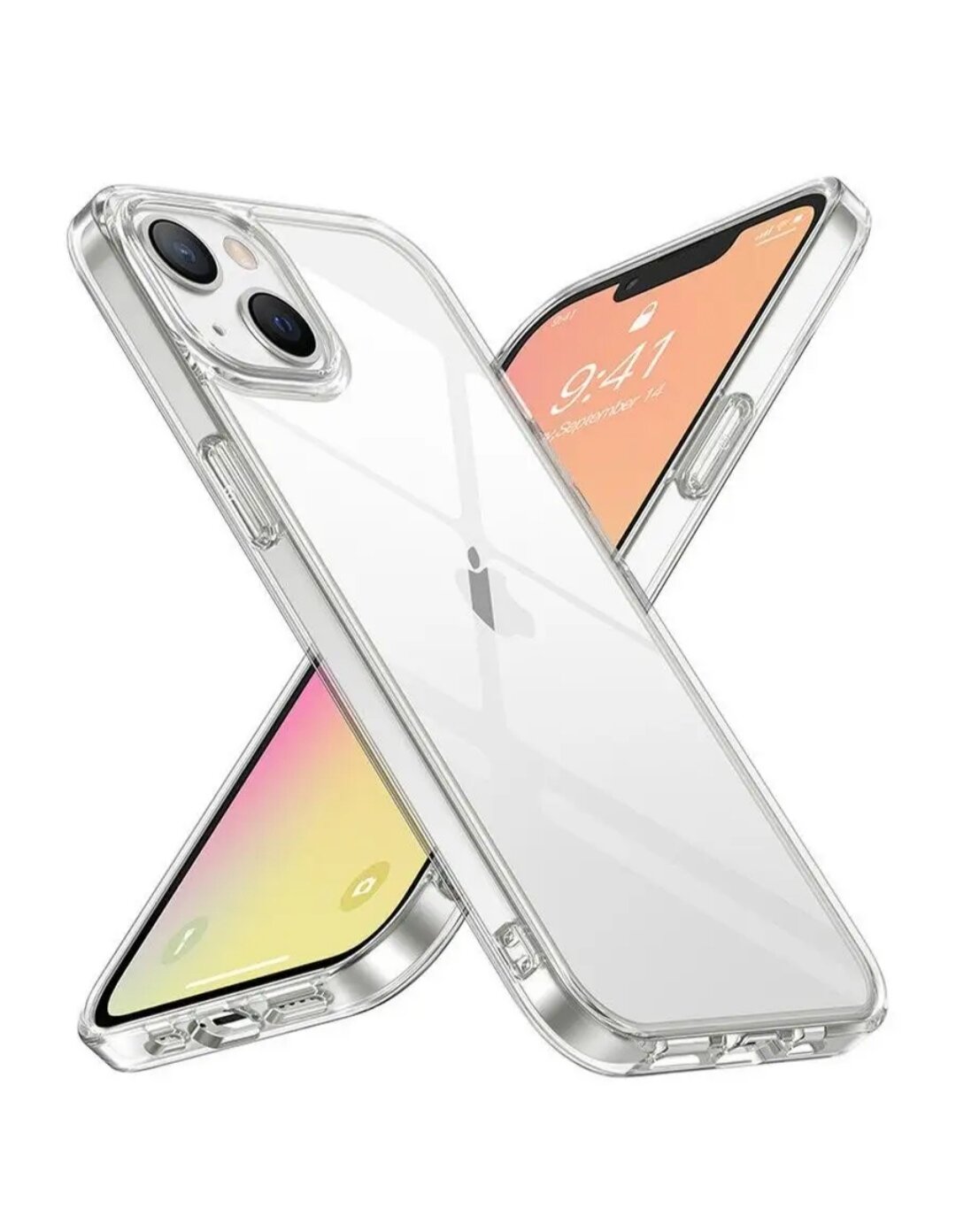 Ультратонкий силиконовый чехол для телефона iPhone 13 / Эпл Айфон 13 с дополнительной защитой камеры (Прозрачный)
