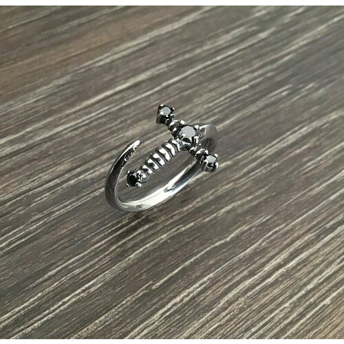 фото Кольцо-кулон, циркон, металл, фианит, размер 16, серебряный starfallshop