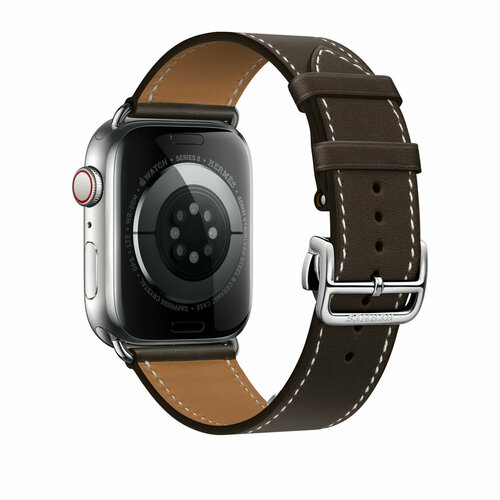 Apple Watch Hermes Ebene Barenia Leather Single Tour Deployment Buckle