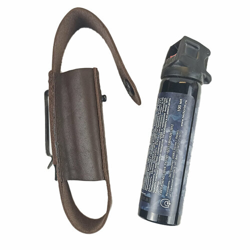 Чехол для аэрозольных баллончиков 100 мл, кожа, коричневый