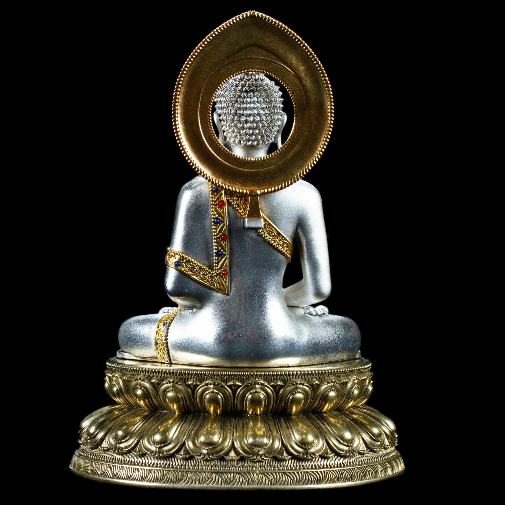 Статуэтка Будды Амитабхи (Опаме), посеребреная 15.5 см — фото 1