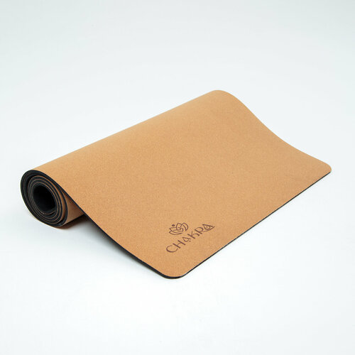 Коврик для йоги из натурального каучука с пробковым покрытием 183х61х06 Chakra 5200₽